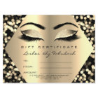 Lashes Makeup Gold Confetti Zertifikat Geschenk