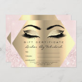 Lashes Makeup Gold Diamond Zertifikat Geschenk Ros (Vorne/Hinten)