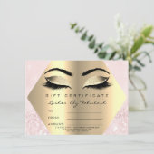 Lashes Makeup Gold Diamond Zertifikat Geschenk Ros (Stehend Vorderseite)