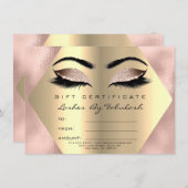 Lashes Makeup Gold Glass Geschenk Rosa (Vorne/Hinten)