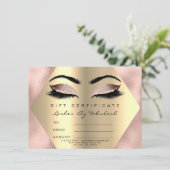 Lashes Makeup Gold Glass Geschenk Rosa (Stehend Vorderseite)