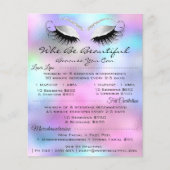 Lashes Makeup Graue Preisliste Rosa Flyer (Vorne)