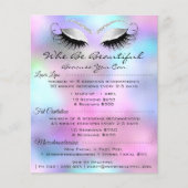 Lashes Makeup Graue Preisliste Rosa Flyer (Vorne)