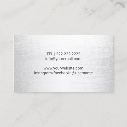 Lashes Makeup Haar Stylist Modernes Gold & Silber Visitenkarte (Rückseite)