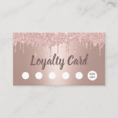 Lashes Makeup Hair Salon Rose Gold Tropfen Loyalit Treuekarte (Vorderseite)