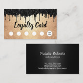 Lashes Makeup Hair Salon Tropfen Black Gold Loyalt Treuekarte (Vorne/Hinten)