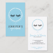 Lashes Makeup Künstler Beauty Mirror Blue Visitenkarte (Vorne/Hinten)