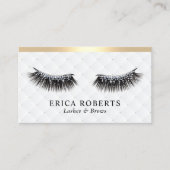 Lashes Makeup Künstler Luxury Eyelash Gold Border Visitenkarte (Vorderseite)
