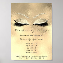 Lashes Makeup Openings Gold Salon Glitzer Poster