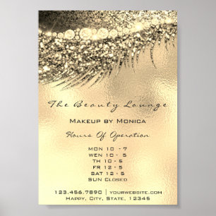 Lashes Makeup Openings Gold Salon Metall Lux Poster
