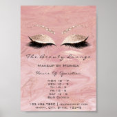 Lashes Makeup Openings Marble Salon Glitzer Poster (Vorne)