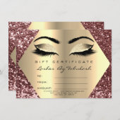 Lashes Makeup Rose Gold Browns Certificate Geschen (Vorne/Hinten)