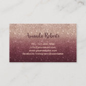 Lashes Makeup Rose Gold & Burgundy Ombre Visitenkarte (Rückseite)
