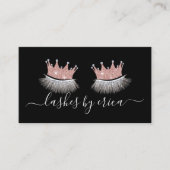 Lashes Makeup Rose Gold Crown Eyelash Salon Visitenkarte (Vorderseite)