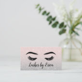 Lashes Makeup Rose Gold & Silver Loyalty Treuekarte (Stehend Vorderseite)