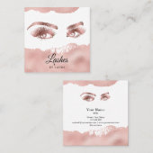 Lashes Makeup Rose Quadratische Visitenkarte (Vorne/Hinten)