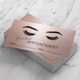Lashes Makeup Rose Terminkarte