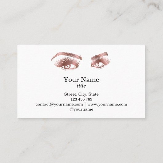 Lashes Makeup Rose Visitenkarte (Rückseite)