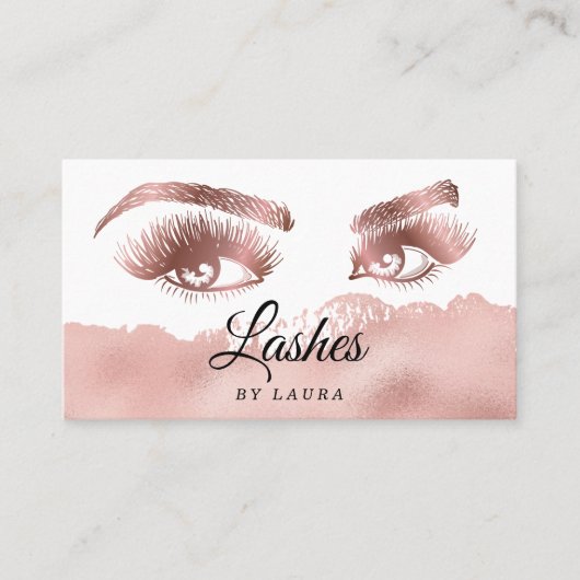 Lashes Makeup Rose Visitenkarte (Vorderseite)