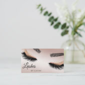 Lashes Makeup Rose Visitenkarte (Stehend Vorderseite)