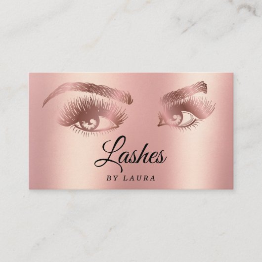 Lashes Makeup Rose Visitenkarte (Vorderseite)