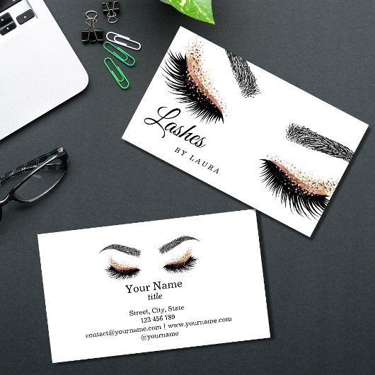 Lashes Makeup Rose Visitenkarte