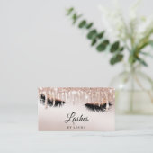 Lashes Makeup Rose Visitenkarte (Stehend Vorderseite)