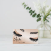 Lashes Makeup Rose Visitenkarte (Stehend Vorderseite)