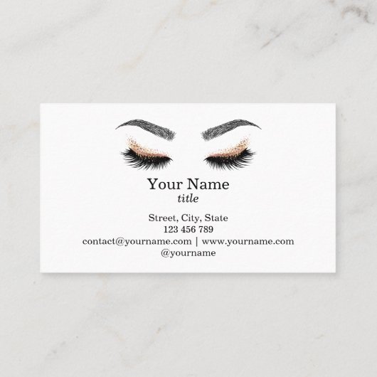 Lashes Makeup Rose Visitenkarte (Rückseite)