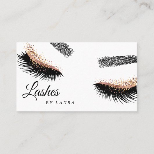 Lashes Makeup Rose Visitenkarte (Vorderseite)