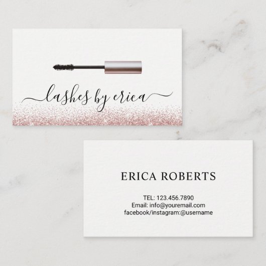 Lashes Makeup Rose Visitenkarte (Vorne/Hinten)