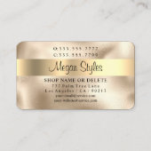 Lashes & Makeup Salon, Ihr Foto, Gold auf Gold Visitenkarte (Rückseite)