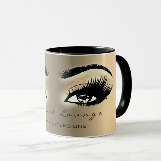 Lashes Makeup Studio EyesSepia Gold Tasse (VorderseiteRechts)