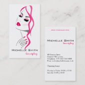 Lashes Manicure Hair Pink Girl Beauty Branding Visitenkarte (Vorne/Hinten)