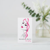 Lashes Manicure Hair Pink Girl Beauty Branding Visitenkarte (Stehend Vorderseite)