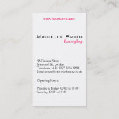 Lashes Manicure Hair Pink Girl Beauty Branding Visitenkarte (Rückseite)