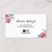 Lashes Microblading Elegant Typografie Floral Visitenkarte (Rückseite)