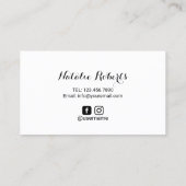 Lashes Microblading Elegant Typografie Visitenkarte (Rückseite)