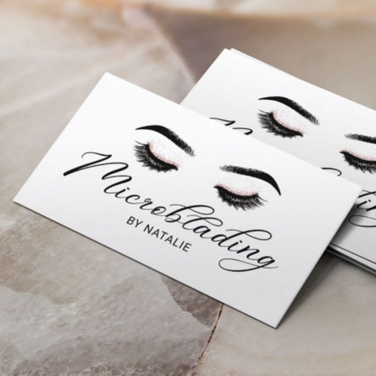Lashes Microblading Elegant Typografie Visitenkarte