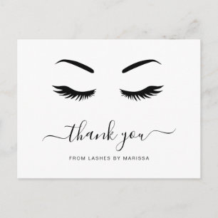 Lashes Minimalistische Schwarz-weiße Elegante Viel Postkarte