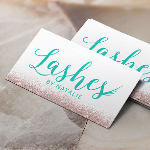 Lashes Moderne Aquamarine Typografie Eyelash Exten Visitenkarte