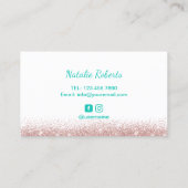 Lashes Moderne Aquamarine Typografie Eyelash Exten Visitenkarte (Rückseite)