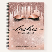 Lashes Moderne Rose Gold Terminologiebuch Notizblock (Vorderseite)