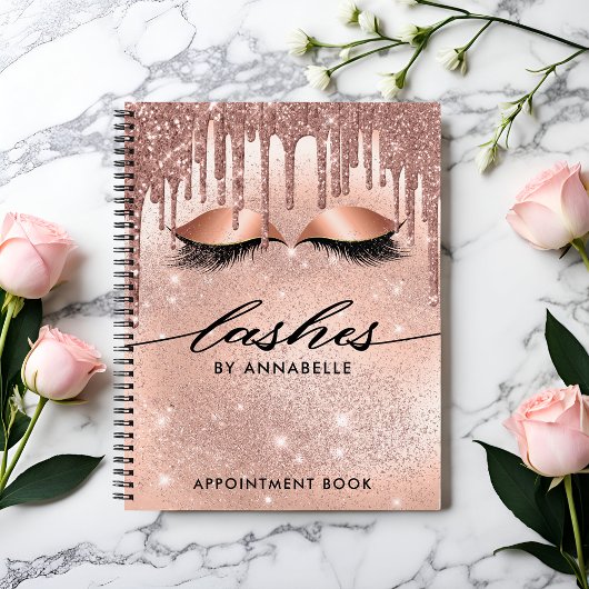 Lashes Moderne Rose Gold Terminologiebuch Notizblock