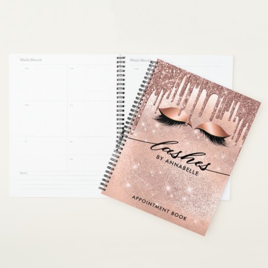 Lashes Moderne Rose Gold Terminologiebuch Planer (Anzeige)