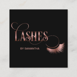 Lashes Moderne Rose Gold Typografie Makeup Artist Quadratische Visitenkarte