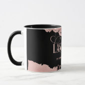 Lashes Moderne Rose Gold Typografie Makeup Artist Tasse (Links)