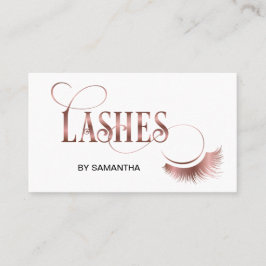 Lashes Moderne Rose Gold Typografie Makeup Artist Visitenkarte