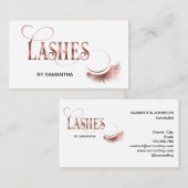 Lashes Moderne Rose Gold Typografie Makeup Artist Visitenkarte (Vorne/Hinten)