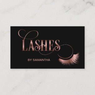 Lashes Moderne Rose Gold Typografie Makeup Artist Visitenkarte